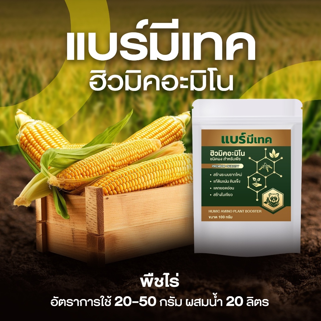 (โปร 10 ถุงคุ้มสุด) แบร์มีเทค ฮิวมิคอะมิโน สูตรเข้มข้น ดินฟูไว ใบเขียวเร็ว เร่งราก บำรุงพืชทุกชนิด - รูปที่ 2