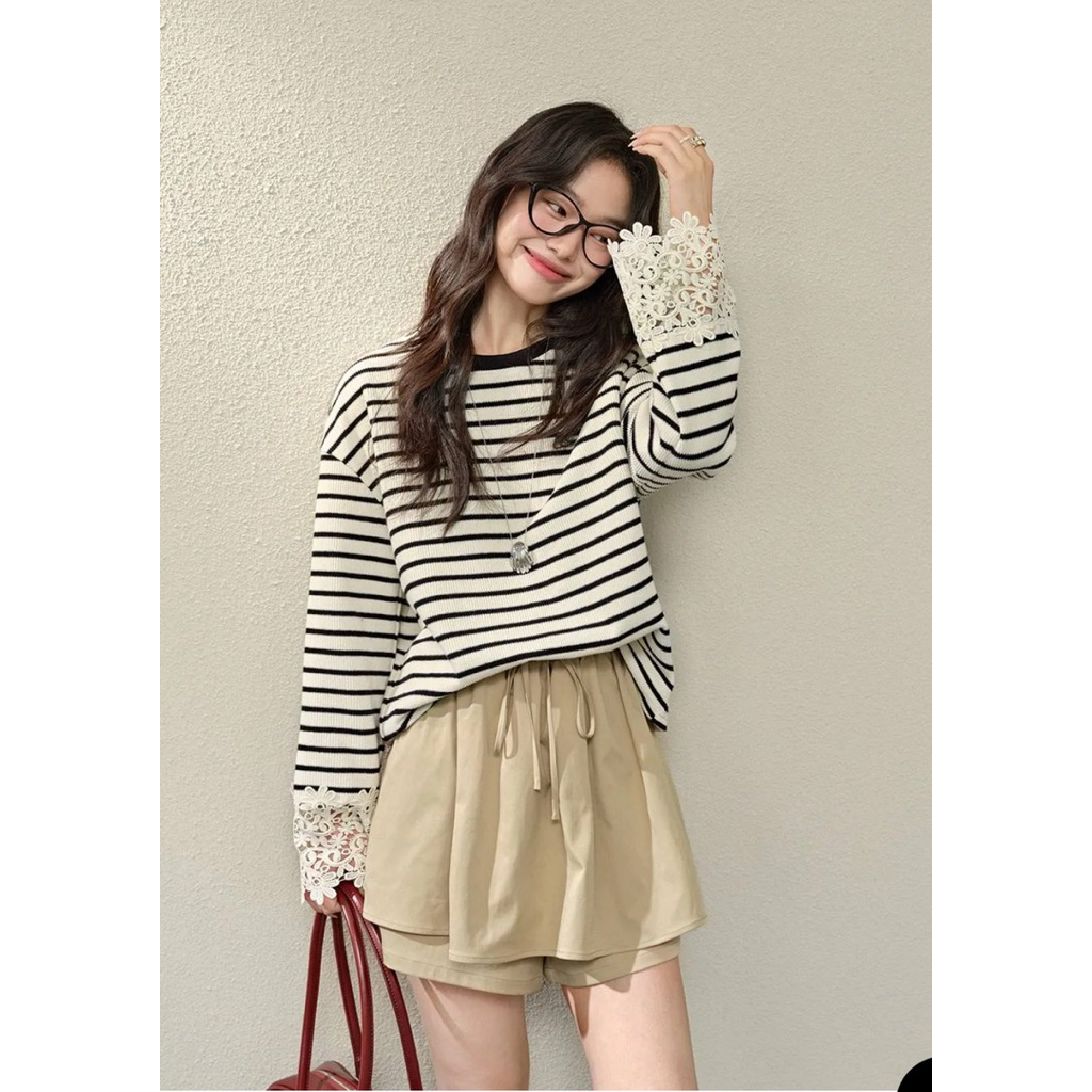 [มือสอง] เสื้อลายทาง Kuose size M อก 41 นิ้ว สภาพดีมาก