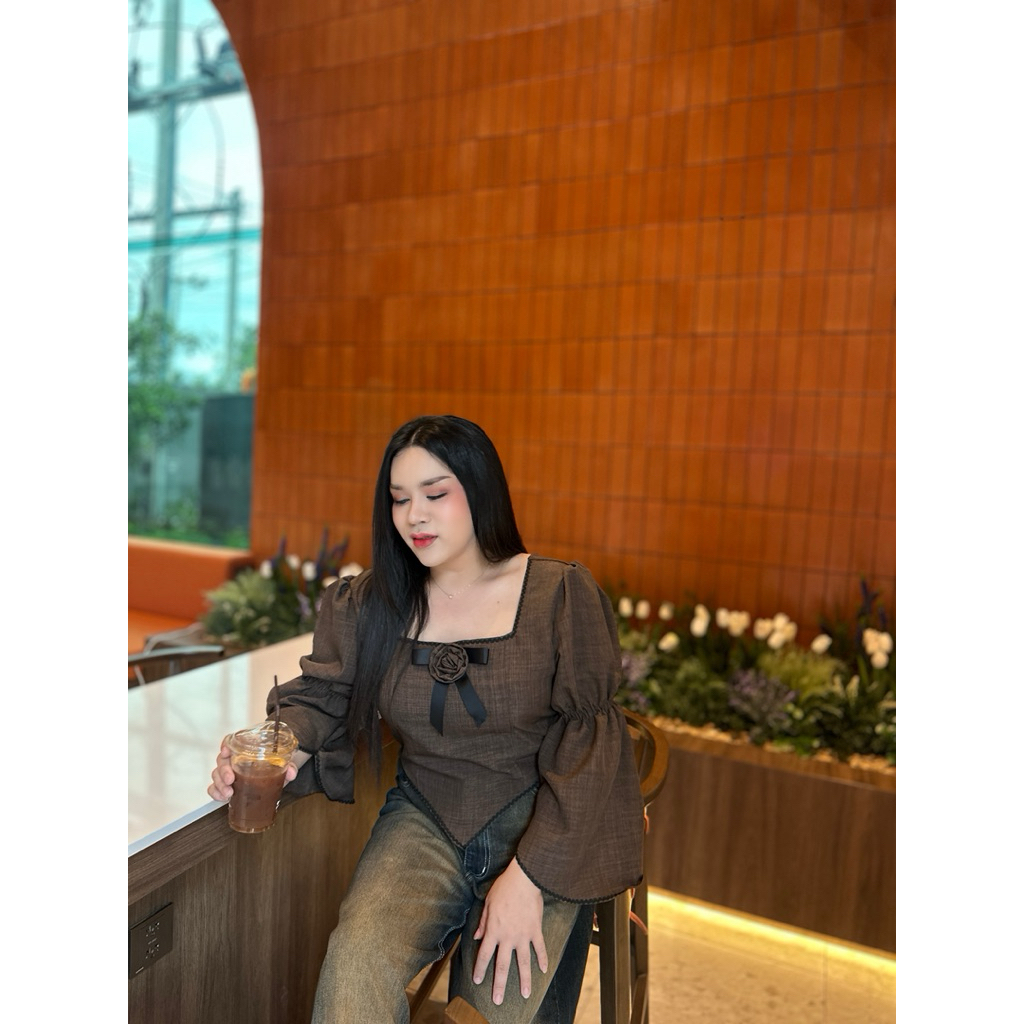 Maharani - เสื้อแขนยาวMira rose - อก 38-46- #T128