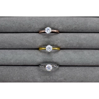 แหวนเพชรเม็ดเดี่ยว ตัวเรือนเงินแท้ 925 ประดับเพชร CZ Swiss Diamond [ รุ่น Marni (มณี) ]