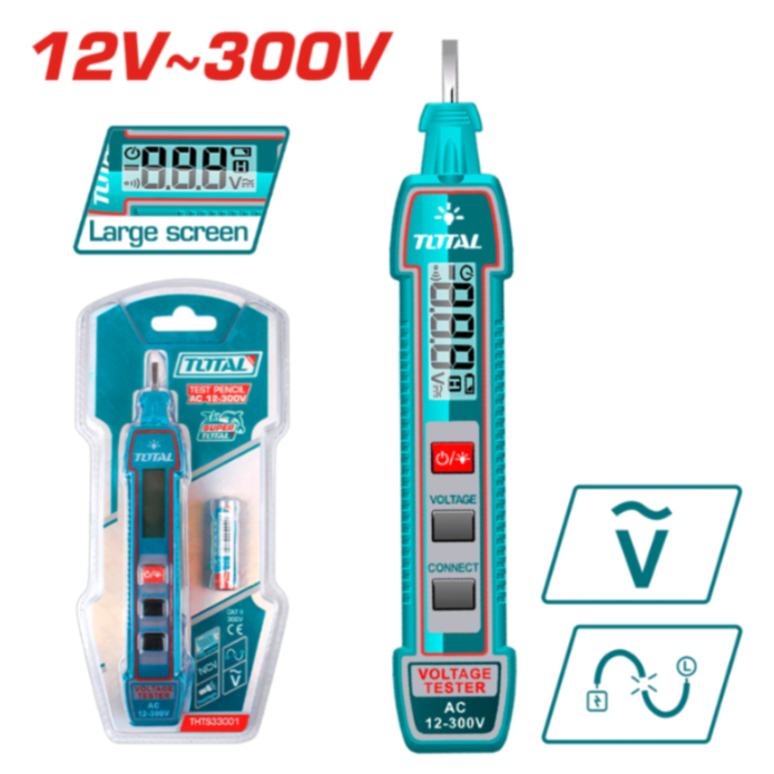 TOTAL ปากกาวัดไฟดิจิตอล รุ่น THTS33001/JADEVER ไขควงลองไฟดิจิตอล รุ่น JDTP4501