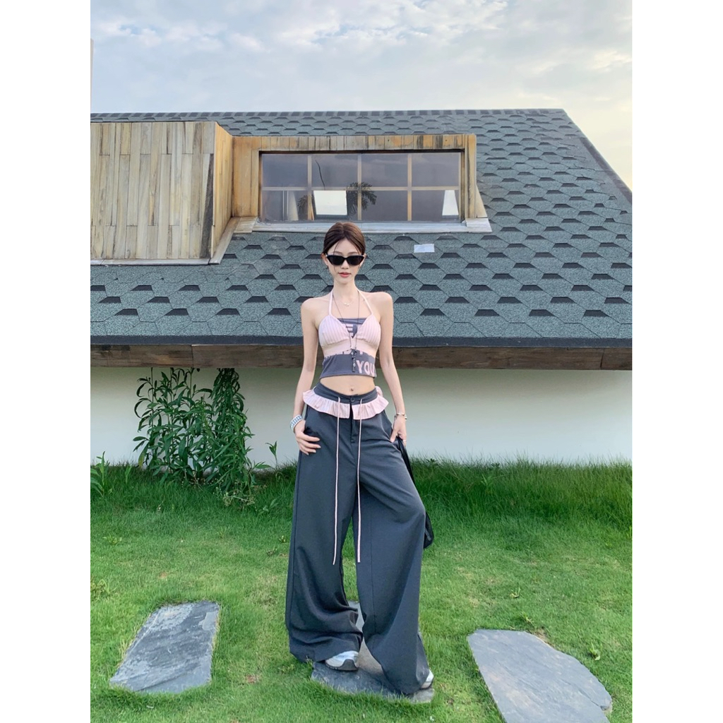 Bentoy(bratop5535)เสื้อเกาะอกลายอังกฤษเซ็ตกับบราสีชมพูลายเส้น น่ารักและมีความเก๋ ดูแพง รูปที่ 7