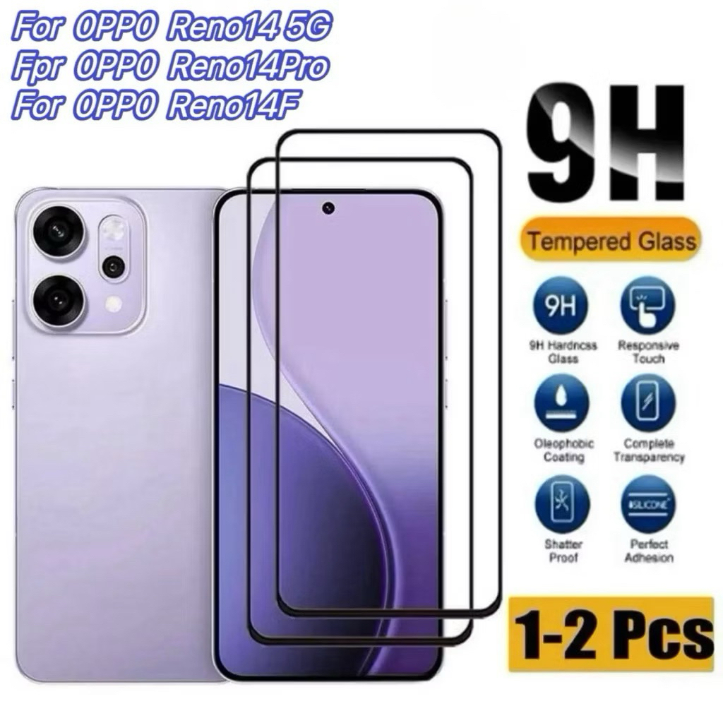 ฟิล์มกระจกเต็มจอ สำหรับ OPPO Reno14 5G Reno14Pro Reno14F ฟิล์มกันกระแทก ฟิล์มกันรอย ฟิล์มกระจก พร้อม