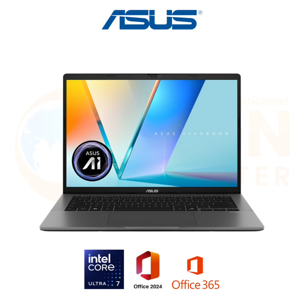 ASUS VIVOBOOK S14 S3407CA-LY729WA NOTEBOOK (โน้ตบุ๊ค) INTEL CORE ULTRA 7 255H / 16GB / 1TB / WIN11+O
