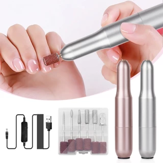 เครื่องเจียรเล็บแบบปากกา เครื่องเจียรเล็บ ขัดเล็บ ตะไบไฟฟ้า 20000 RPM พอร์ต USB หัวเจียรแบบเปลี่ยนได้ ปรับความเร็วได้