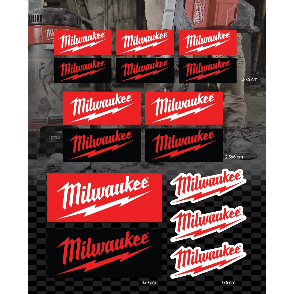 สติกเกอร์ตกแต่งเครื่องมือช่าง MILWAUKEE, มิลวอกี้