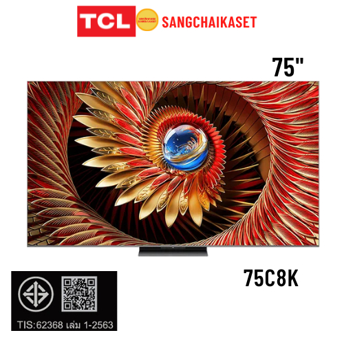 (กรุงเทพฯปริมณฑลให้ร้านส่งทักแชทค่ะ) TCL ทีวีคิวดี มินิแอลอีดี 75 นิ้ว (4K, QD MINI-LED, GOOGLE TV) 