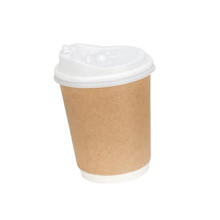 [ยกลัง] แก้วคราฟท์ DW 8 oz. 500 ใบ แก้วกาแฟ กระดาษคราฟท์ แก้วร้อน แกวกระดาษ สองชั้น Coffee cup greenpacks
