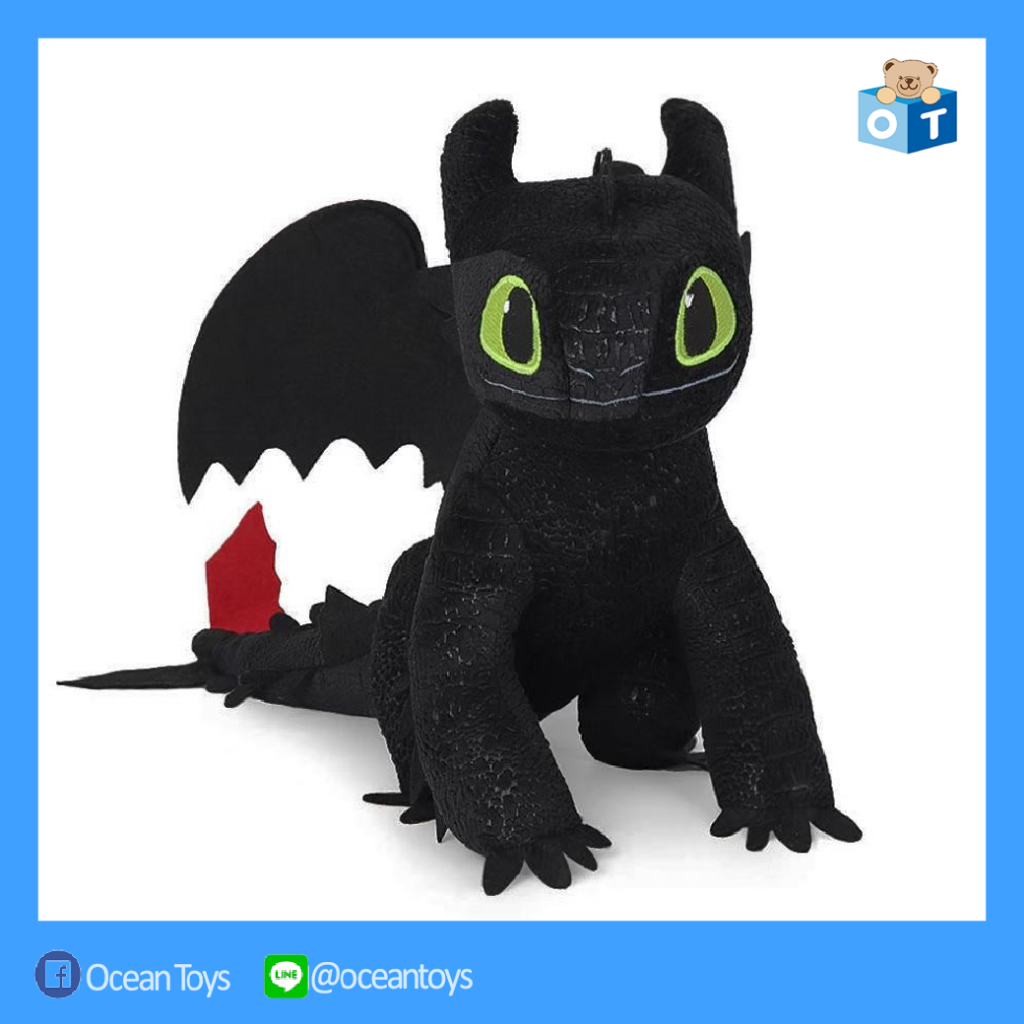 DreamWorks ลิขสิทธิ์แท้ ตุ๊กตา Toothless (ผ้าEF มีเกร็ด)  : How to Train Your Dragon 3