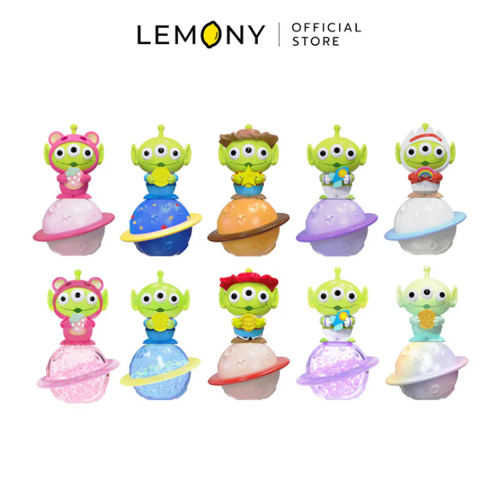 LEMONY Disney Toy Story Alien Happy Planet Shake กล่องจุ่มฟิกเกอร์ดิสนีย์ เจ้าจิ๋วเอเลี่ยนสามตายืนบนโลกสุดคิวท์
