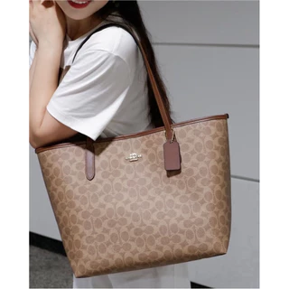 COACH กระเป๋าสะพายไหล่ รุ่น CITY TOTE IN SIGNATURE CANVAS มีหลายสีให้เลือก