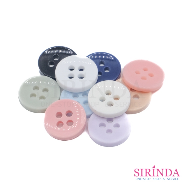 กระดุมชอล์คเรซิ่นทรงแอ่ง4รู (11.43มิล) (0001158)