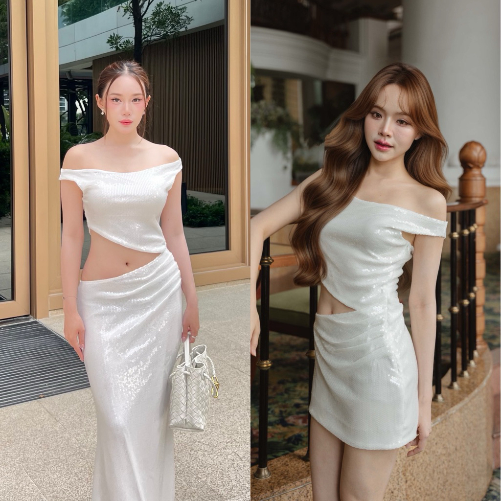 Dressfriends.bybf | Sabrina Glitter dress (มีทั้งรุ่นเดรสยาว และสั้น)