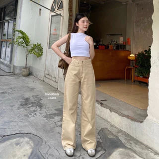 Baggy Basic🍃กางเกงยีนส์ขากระบอกใหญ่ เอวสูง ผ้าสีเบสิคไม่แต่งฟอก เนื้อผ้ายีนส์แท้ไม่ยืด ผ้าหนานุ่ม ใส่สบาย PPZ PANTS