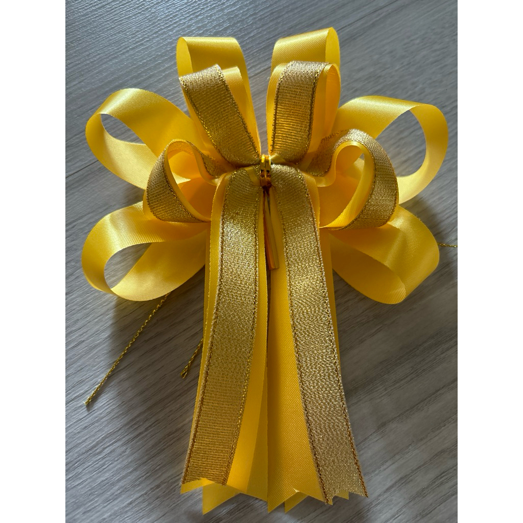 10 ชิ้น โบว์สำเร็จ รหัสสี 8  สีเหลือง