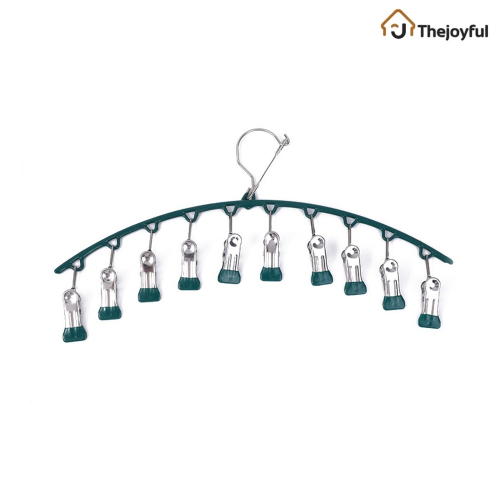 Thejoyful ไม้แขวนเสื้อตัวหนีบ ที่หนีบผ้า ไม้แขวนหนีบ pants hanger 10 ตัวหนีบ รับน้ำหนักได้ดี แรงยึดแน่น ราคาถูก