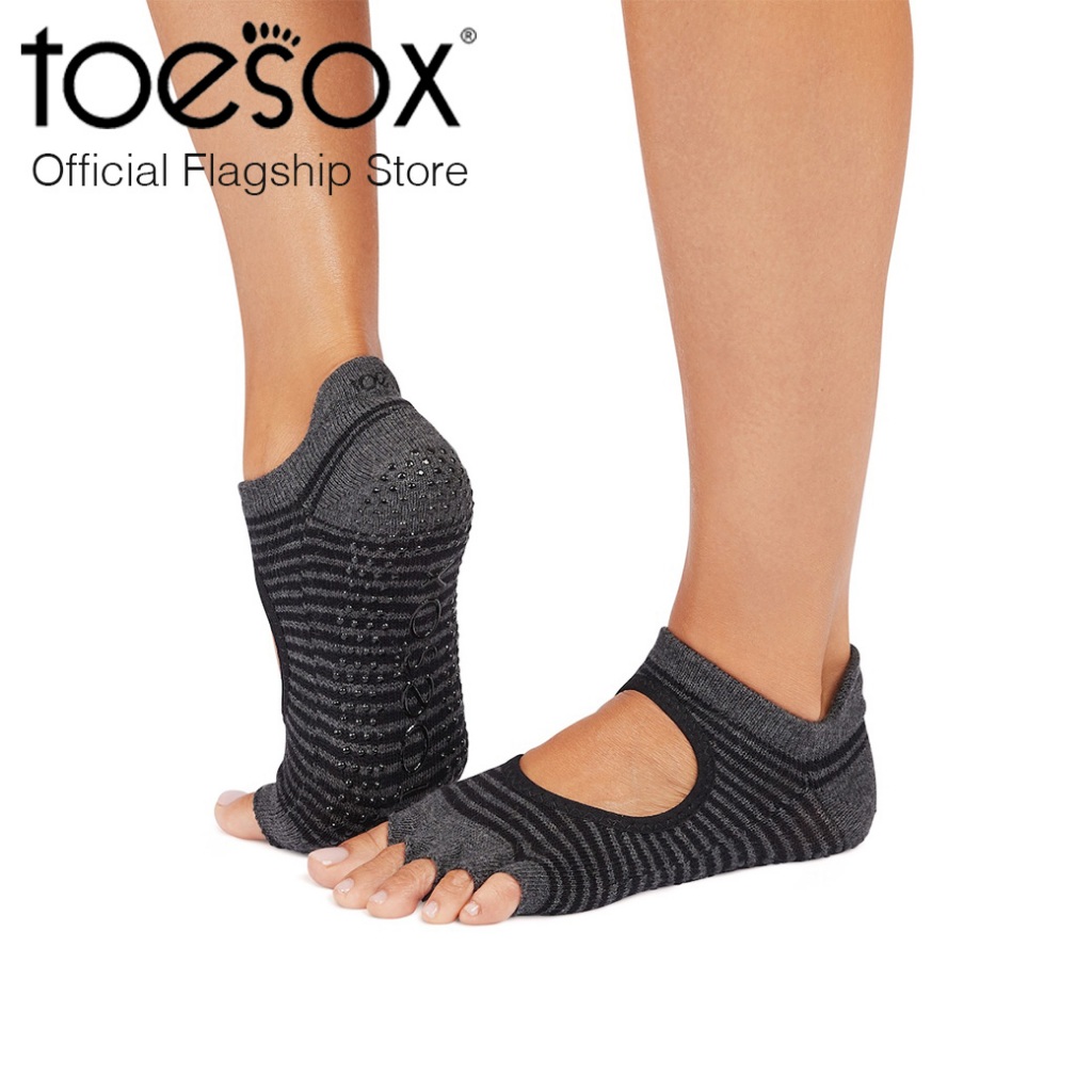 (New FALL D1 2025) Toesox Grip Half Toe Bellarina Midnight Stripe ถุงเท้ากันลื่นแยกนิ้ว เปิดนิ้วเท้า