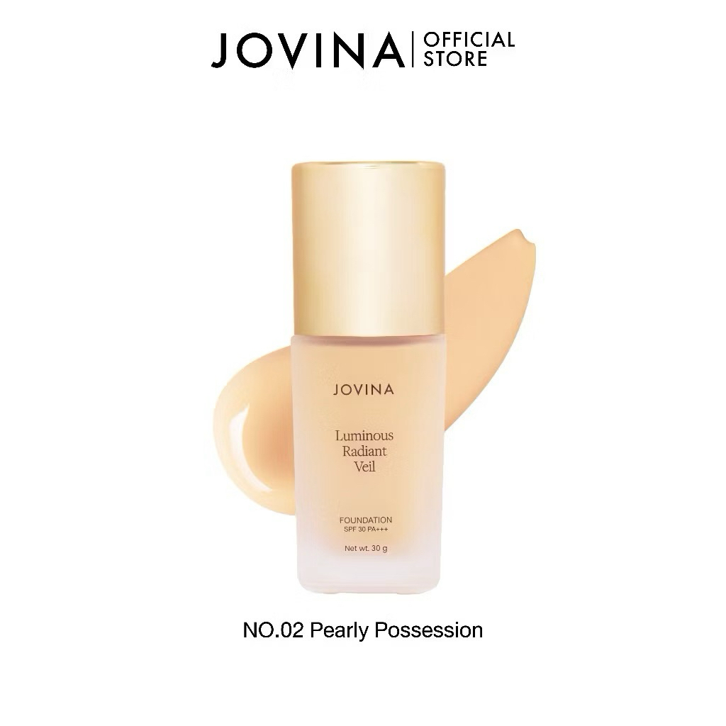 ทักแชทใช้ส่วนลดไลฟ์30% เหลือ340 ส่งต่อ เบอร์02 รองพื้น Jovina Luminous Foundation SPF 30 PA+++ คุมมั