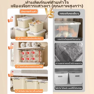 AIMO กล่องใส่ของ ลังเก็บของ กล่องเก็บของขนาดใหญ่ มีหูหิ้วมีฝาปิด เอนกประสงค์ กันน้ำและกันฝุ่น ประหยัดพื้นที่