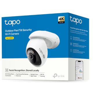 TP-Link Tapo C560WS กล้องไวไฟ 4K 8MP ใช้งานภายนอก IP66 มี AI จดจำใบหน้าได้ Outdoor Pan/Tilt Security รองรับ 2.4GHz/5GHz