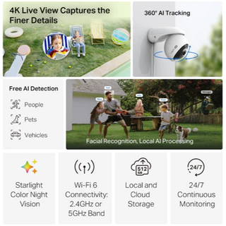 TP-Link Tapo C560WS กล้องไวไฟ 4K 8MP ใช้งานภายนอก IP66 มี AI จดจำใบหน้าได้ Outdoor Pan/Tilt Security รองรับ 2.4GHz/5GHz
