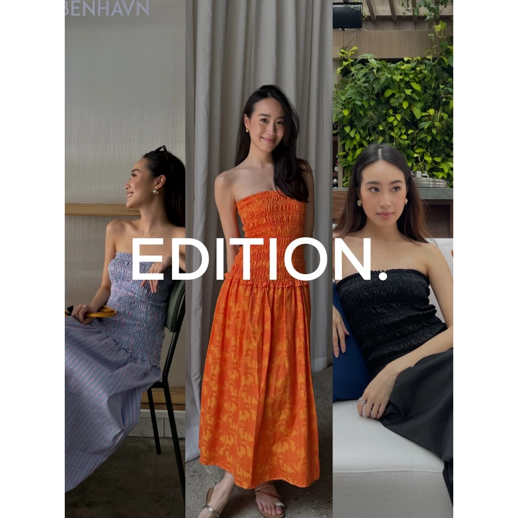 editionwear SMOCKED BANDEAU DRESS