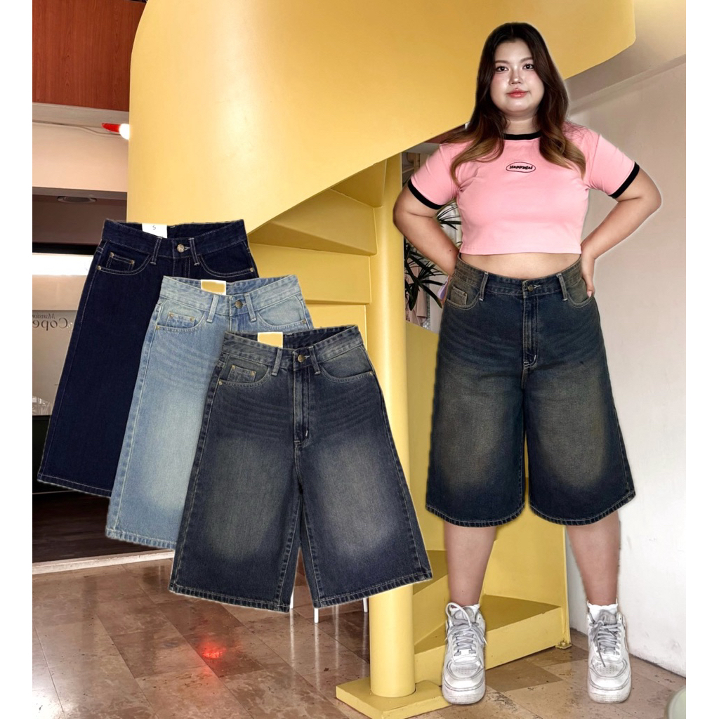 เอว 26-42 Happygal (jorts jeans) 5 ส่วน