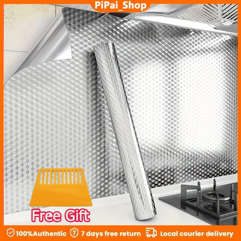 60x500ซม.สติกเกอร์โลหะเงิน ฟิล์มสแตนเลส สีกระจกเงินแบบขัดเงา กันน้ำ กันน้ำมัน และกันไฟ ฟอยล์อลูมิเนียมหนาแบบติดเอง