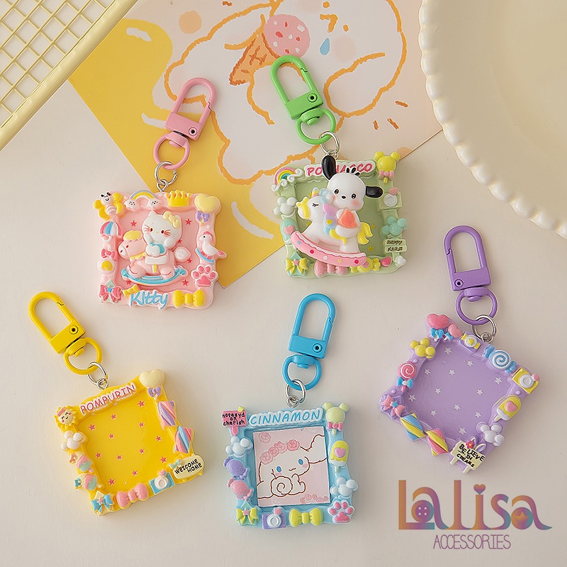 พวงกุญแจห้อยกระเป๋าสุดโซคิ้ว DIY ทรงสีเหลี่ยม alloy keychain D-60 ราคา ถูกที่สุด ดีลบีเคเค แกลเลอรีภาพที่ 3