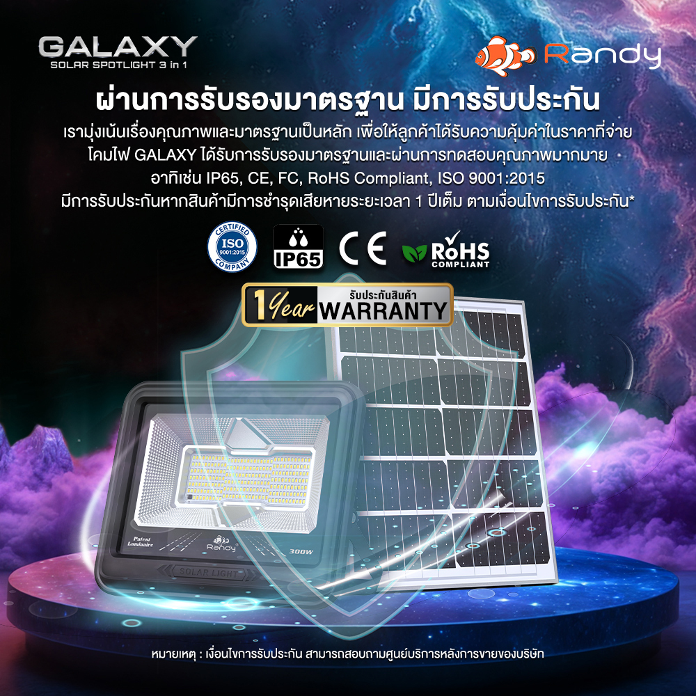 ใหม่ล่าสุด!! 2025 RANDY รุ่น Galaxy ไฟสปอตไลท์โซล่าเซลล์ ปรับได้ 3 แสง สว่าง คุ้มค่า มาตรฐานสากล ไม่ต้องเดินสายไฟ ราคา ถูกที่สุด ดีลบีเคเค แกลเลอรีภาพที่ 9