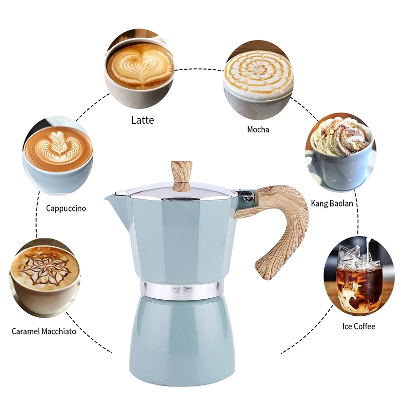 Alechaung หม้อต้มกาแฟสด กาต้มกาแฟ Mokapot ความจุ 150ml 300ml ใช้งานกับเตาไฟฟ้า เตาแก็ส เตาแคมป์ปิ้ง thumbnail 5