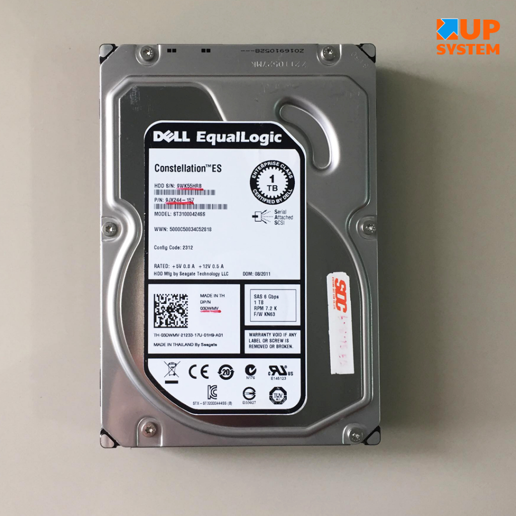 ฮาร์ดดิสก์ Harddisk DELL Constellation ES  / 1 TB / 7.2K / SAS 6 Gbps / Size 3.5″ / 9WK54WWW (Used)