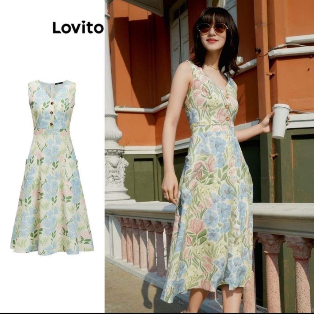 ส่งต่อ💕เดรสลายดอก Lovito