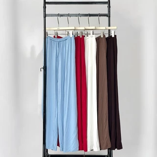 Atipashop - CONTACT RAYON PANTS กางเกงขายาว ขอบยางยืด ผ้ายืดใส่สบาย