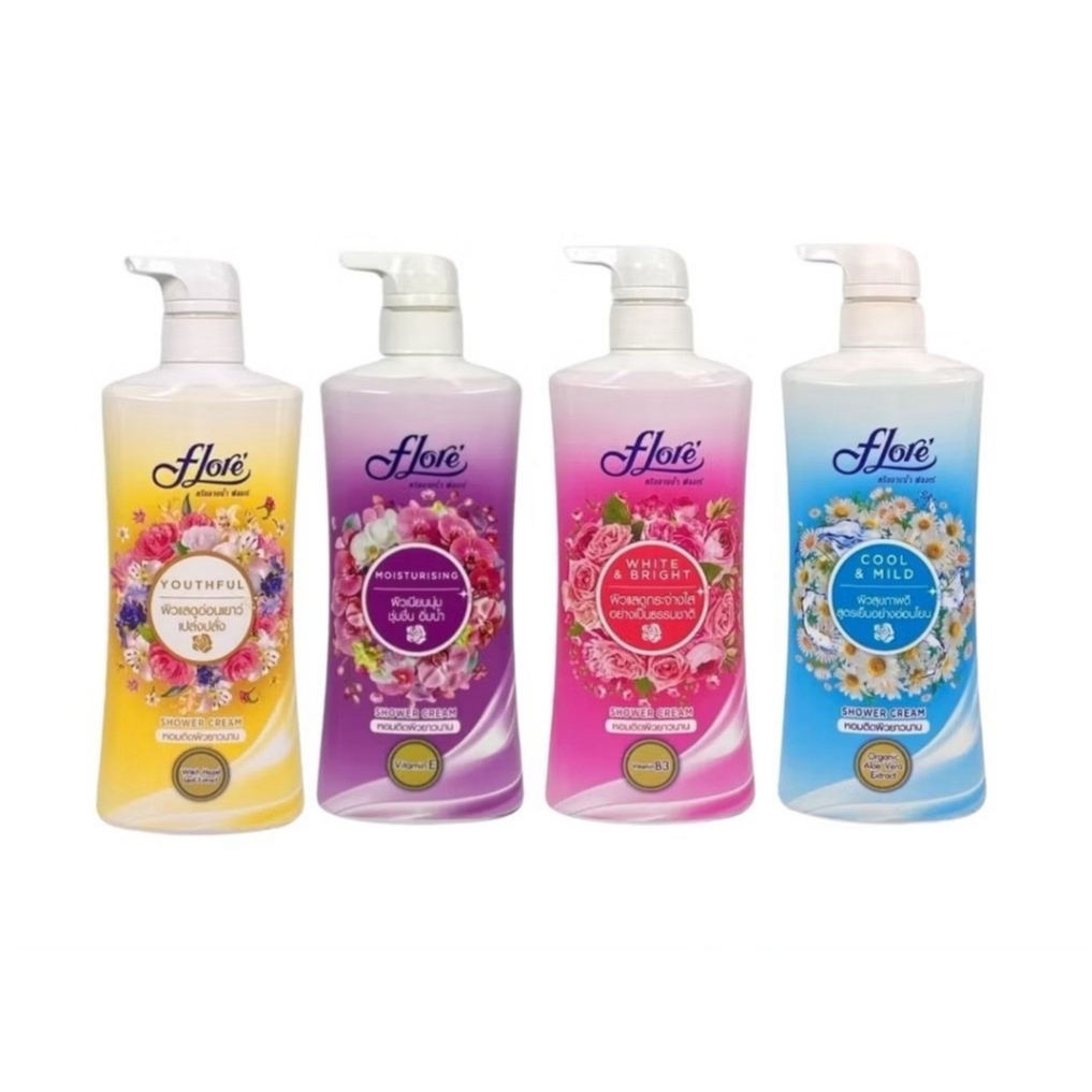 ครีมอาบน้ำฟลอเร่ Flore ขวดปั้ม 500 ml.