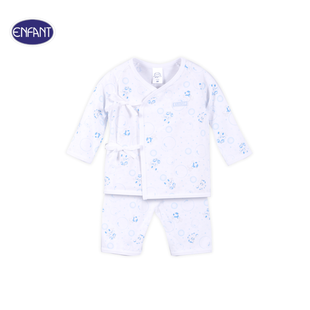 ENFANT (อองฟองต์) ชุดเสื้ออุ่นอกแขนยาว+กางเกงขายาว สำหรับเด็ก 3-6 เดือน คอลเล็กชั่น Unicorn ผ้าคอตตอน 100% สีฟ้า