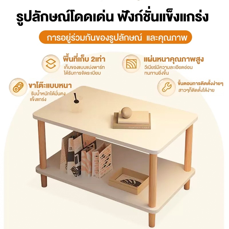 BA โต๊ะน้ำชา โต๊ะข้างโซฟา 80/60cm ตู้ข้างเตียง โต๊ะข้าง โต๊ะกาแฟ ตัวเล็กกระทัดรัดใช้วางข้างเตียงได้ ไตล์โมเดิร์น ราคา ถูกที่สุด ดีลบีเคเค แกลเลอรีภาพที่ 3