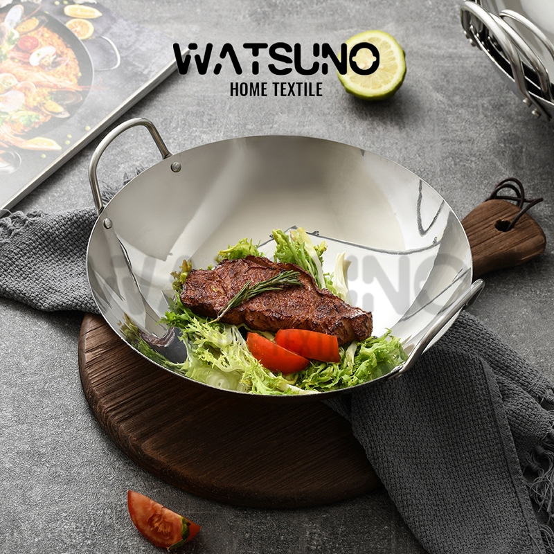 Watsuno.หม้อ หม้อเกาหลี หม้อราเมน หม้อบะหมี่กึ่งสำเร็จรูป หม้อซุป หม้อด้ามคู่ จับคู่กับเตาแก๊ส 23.5cm/25.5cm/27.5cm