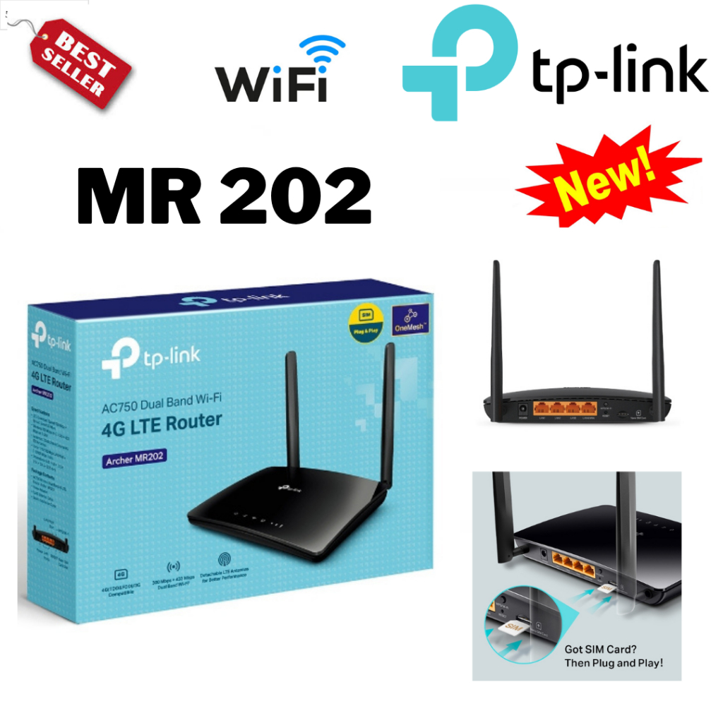 เราเตอร์ TP-Link Network Archer MR202 AC750 Wireless Dual Band 4G LTE Router
