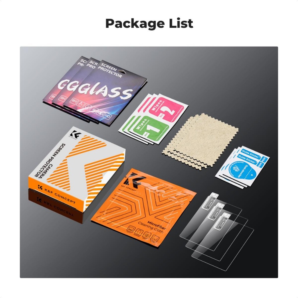 K&F ฟิล์มกระจกกันรอยหน้าจอ Canon G9XII, G9X, G7XIII, G7XII, G7X, G5XII, G5X + Hot Shue Water Level  + ผ้าเช็ดเลนส์ - รูปที่ 4