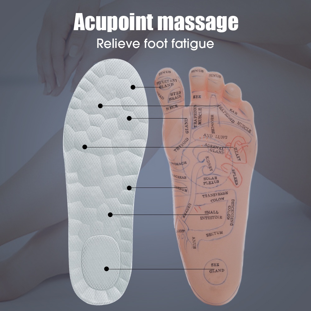 【พร้อมส่ง】แผ่นพื้นรองเท้า 4D ดูดซับแรงกระแทก ยืดหยุ่นสูง ระบายอากาศ สําหรับรองเท้าวิ่ง เล่นกีฬา ทุกเพศ ทุกวัย - รูปที่ 3