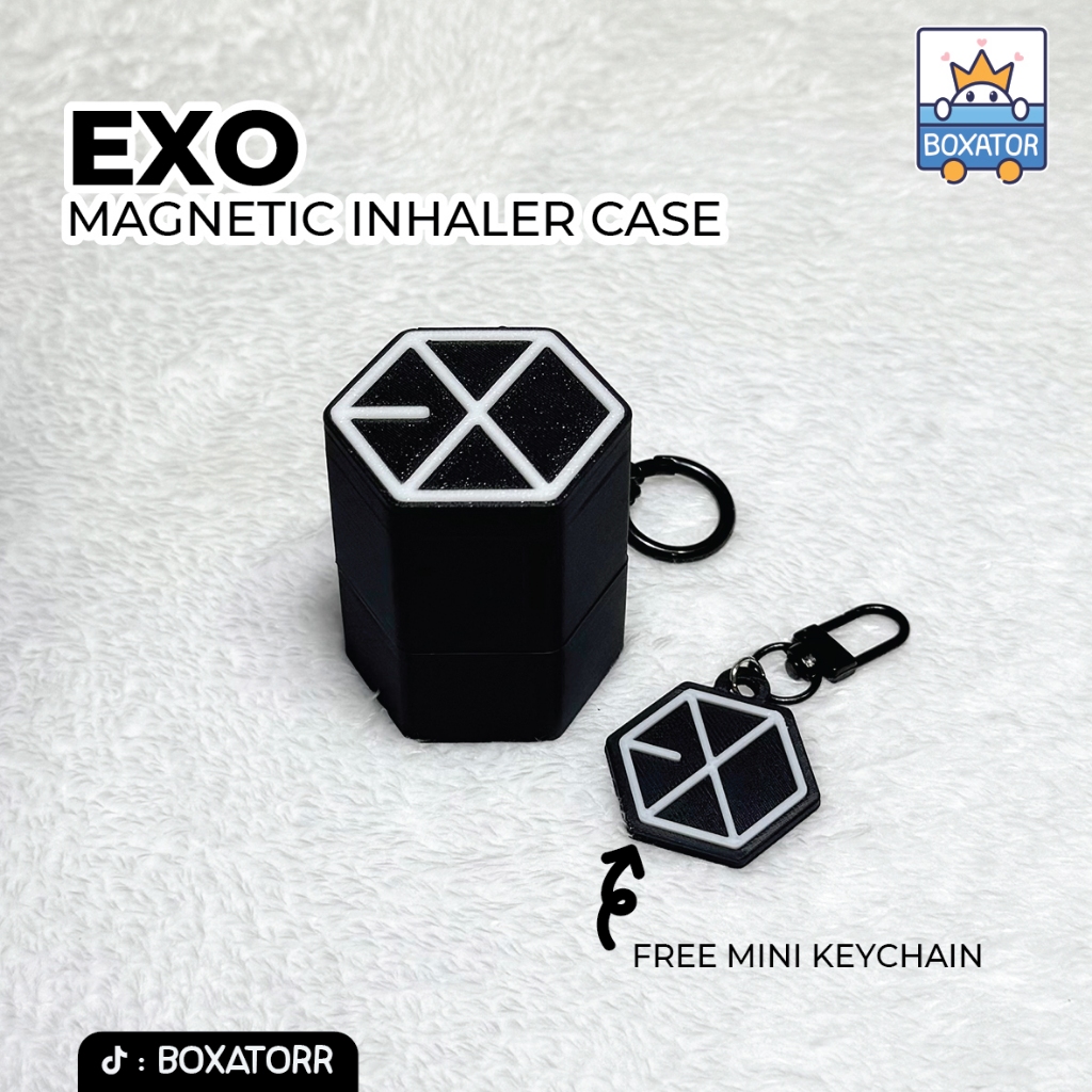 เคสใส่ไส้ยาดมฝาแม่เหล็ก EXO (ไม่มียาดม) Free mini keychain