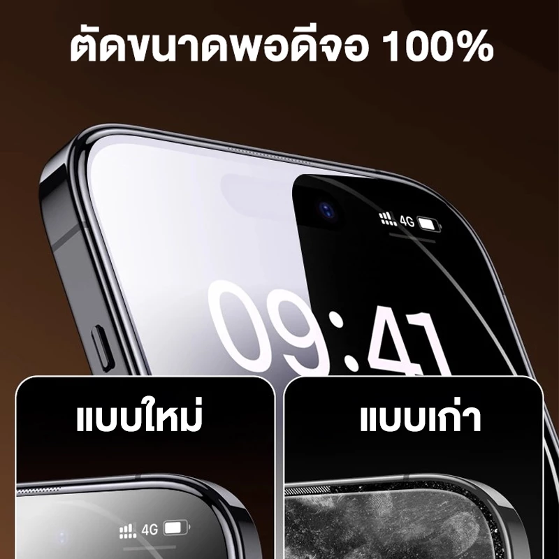ทำความสะอาดฝุ่นโดยอัตโนมัติ ฟิล์มกระจก iphone สำหรับ11 15 14promax ติดง่าย แบบเต็มจอ HD 13/12/15plus/8/7plus/XR 16 17 thumbnail 6