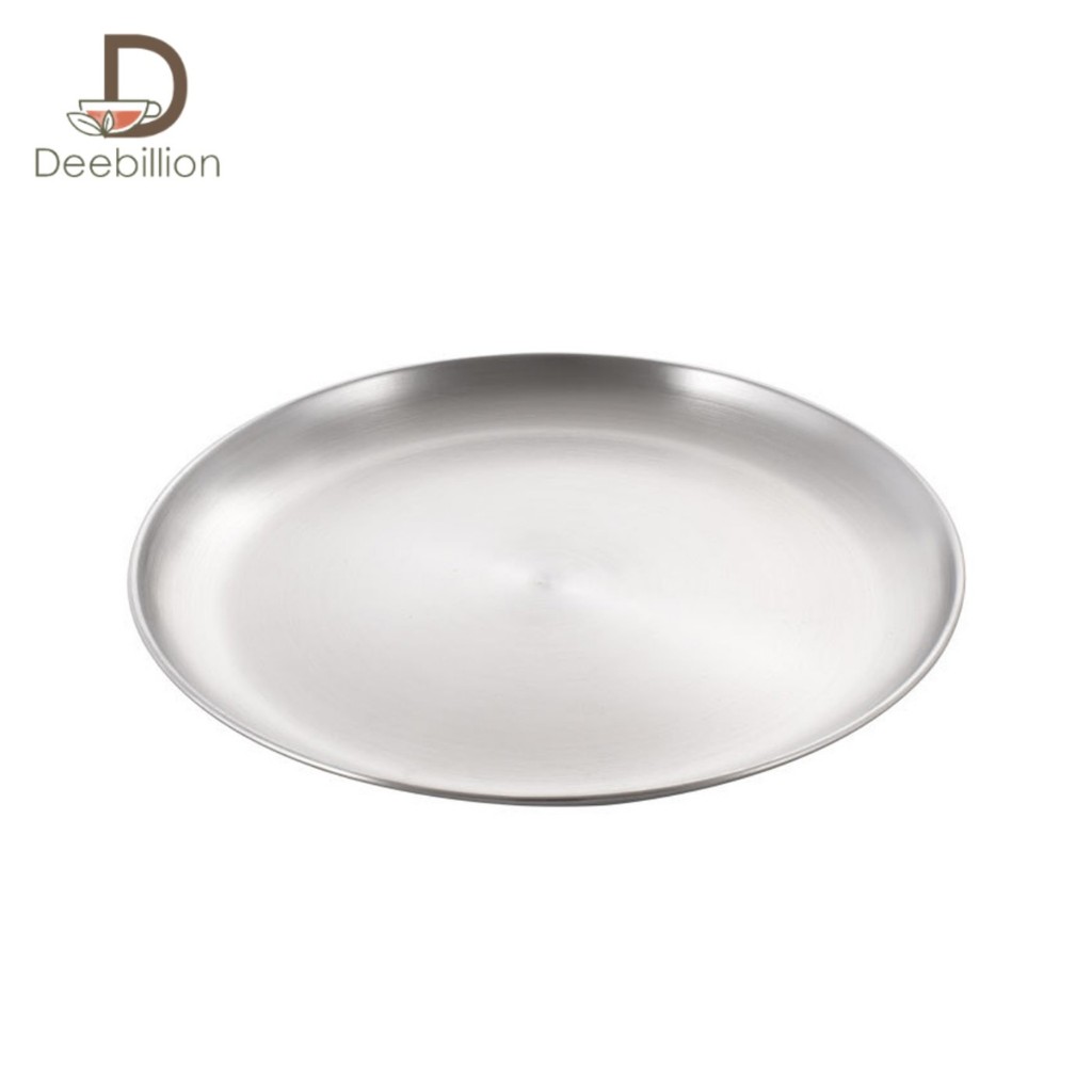 จานสแตนเลส จานสแตนเลสเกาหลี จานเกาหลีสีเงิน Stainless steel plate ถาดสแตนเลส ทนทาน ไม่เป็นสนิม Deebillion