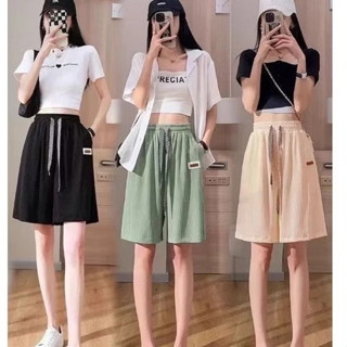 พร้อมส่ง🍒กางเกงขาสั้นลำลอง กางเกงขาสั้นผู้หญิงแฟชั่นบาง หลวม…