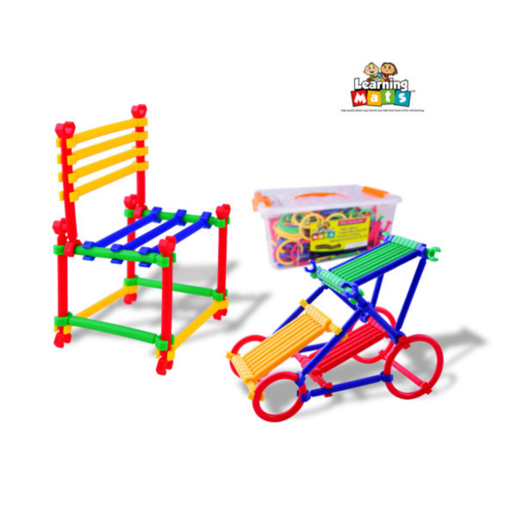 ตัวต่อแบบมือจับหลากสี (Color handle puzzle) [Learning Mats]