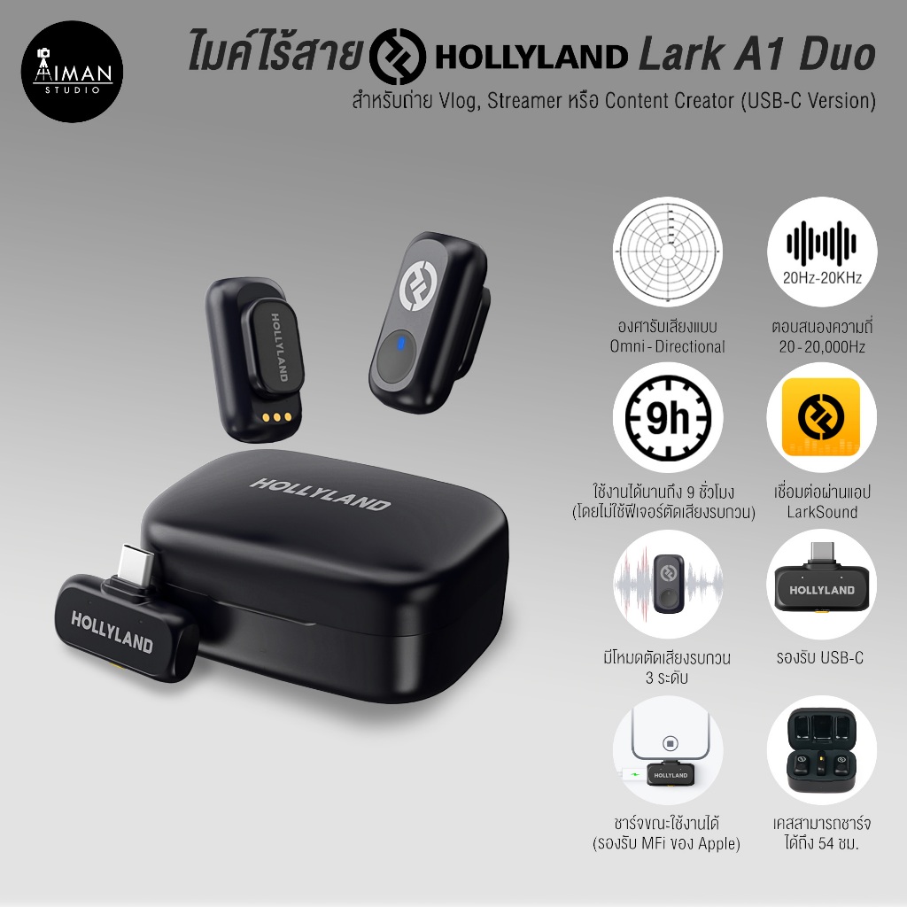 ไมค์ไร้สาย Hollyland Lark A1 Duo