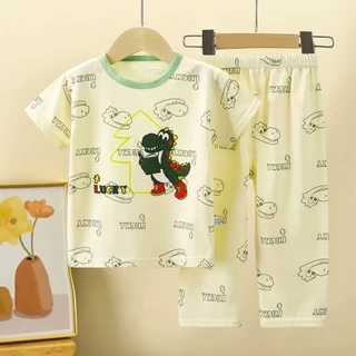 💘พร้อมส่งจากไทย ชุดเซ็ท เสื้อยืดแขนสั้น กางเกงขายาว ผ้าฝ้ายแท้100% เหมาะสำหรับเด็กผู้ชาย และเด็กผู้หญิง อายุ 3-8 ปี