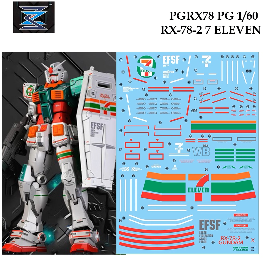 [OTT] PG711[78]  PG 1/60 PGU RX 78 2 7 ELEVEN GUNDAM PGU WATER DECAL