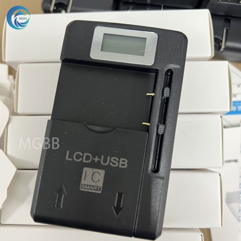 เครื่องชาร์จแบตเตอรี่กล้อง LCD พร้อมหน้าจอ ที่ชาร์จโทรศัพท์พร้อมพอร์ต USB สําหรับแบตเตอรี่โทรศัพท์และกล้อง